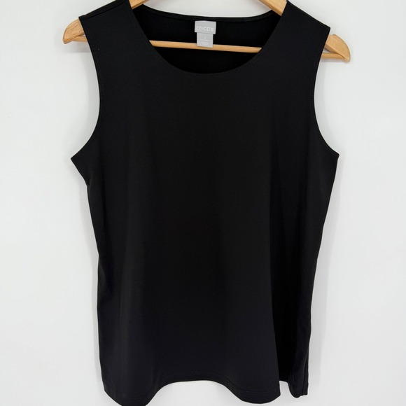 Chico's Tops - Chico's Black Sleeveless Tank Top Scoop Neck Stretch Size Large Travel Staple